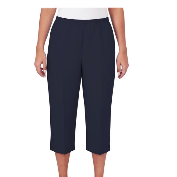 - 🆕 Spring Sale Alfred Dunner classic capris size 16 black - Picture 1 of 7